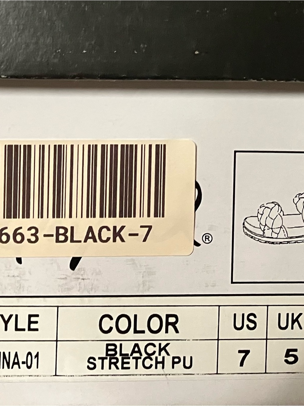 Braided Double Strap Black Slide Sandals by Qupid: Size 7 - Picture 3 of 4